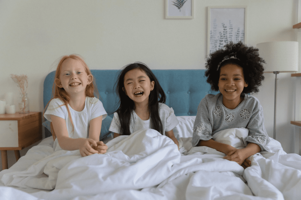Three happy little girls