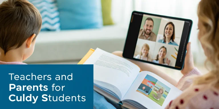 Parent helping a child with an online phonics course in the UK, ideal for teachers and parents.