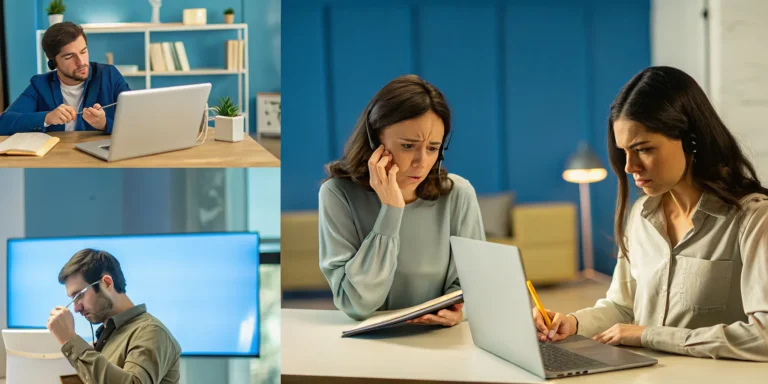 A student struggles with the problems and technical difficulties of online classes.