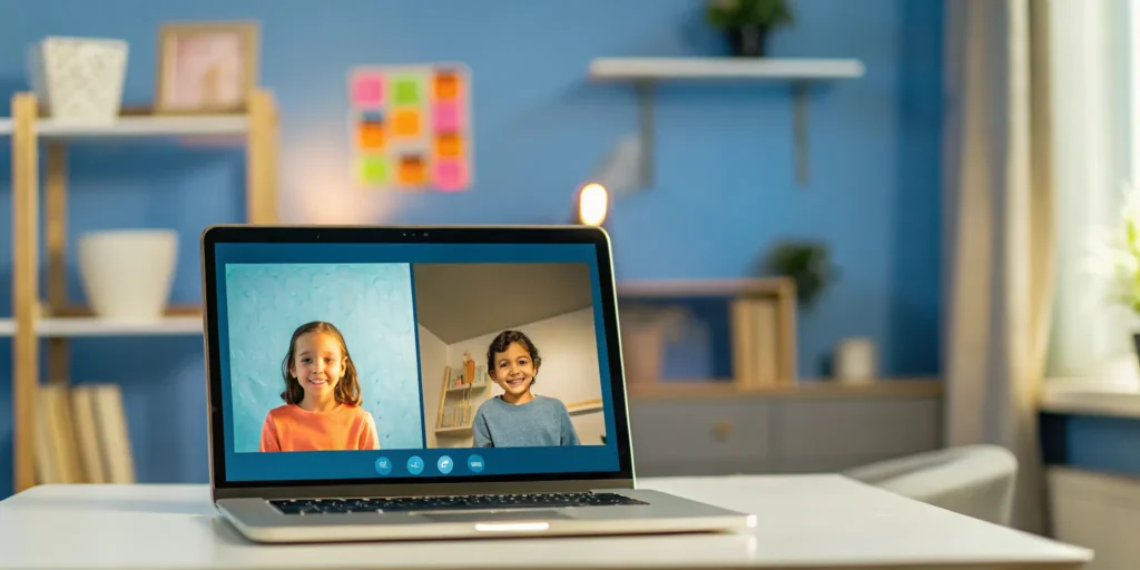 Student learning at home in an online dual language immersion school in North Carolina.