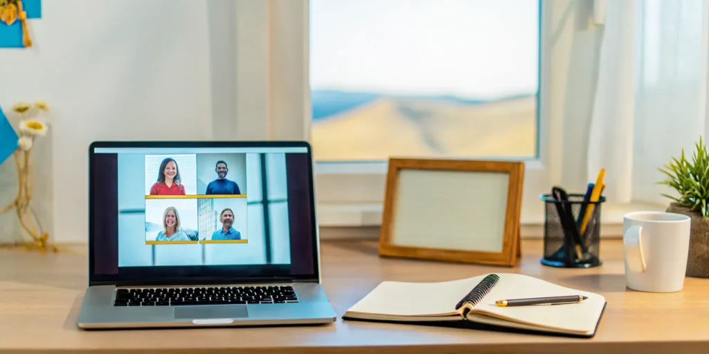 A student's desk setup for an accredited online private school in West Virginia.