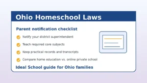 Ohio homeschool laws parent checklist for required notification and school options