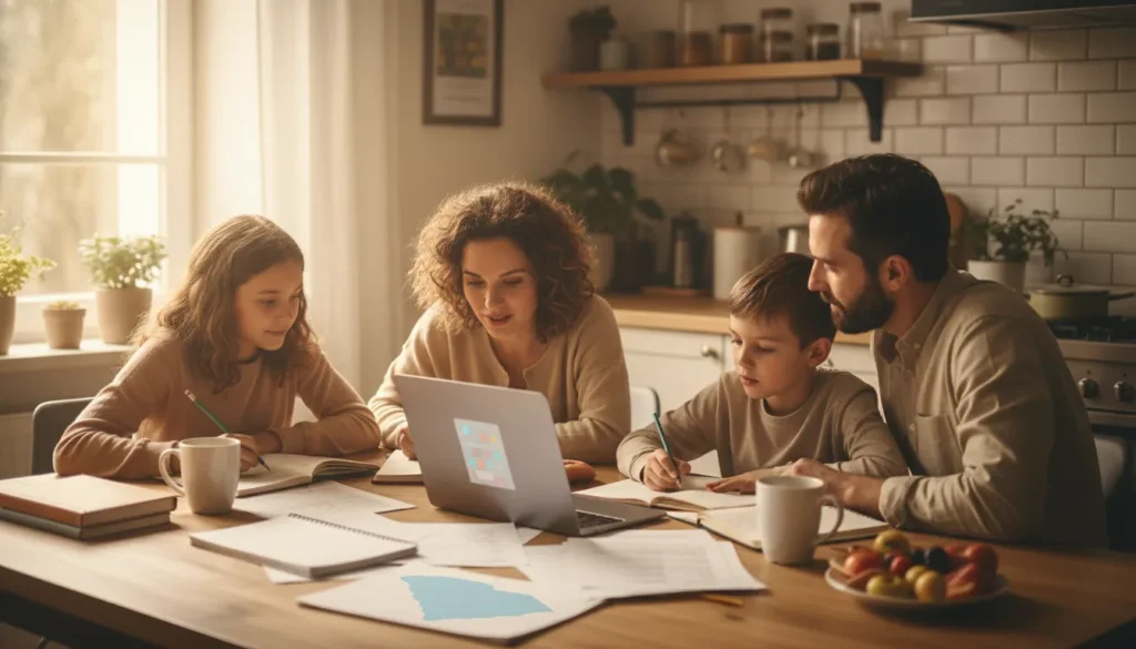 Family reviewing South Carolina homeschool laws with an online school dashboard