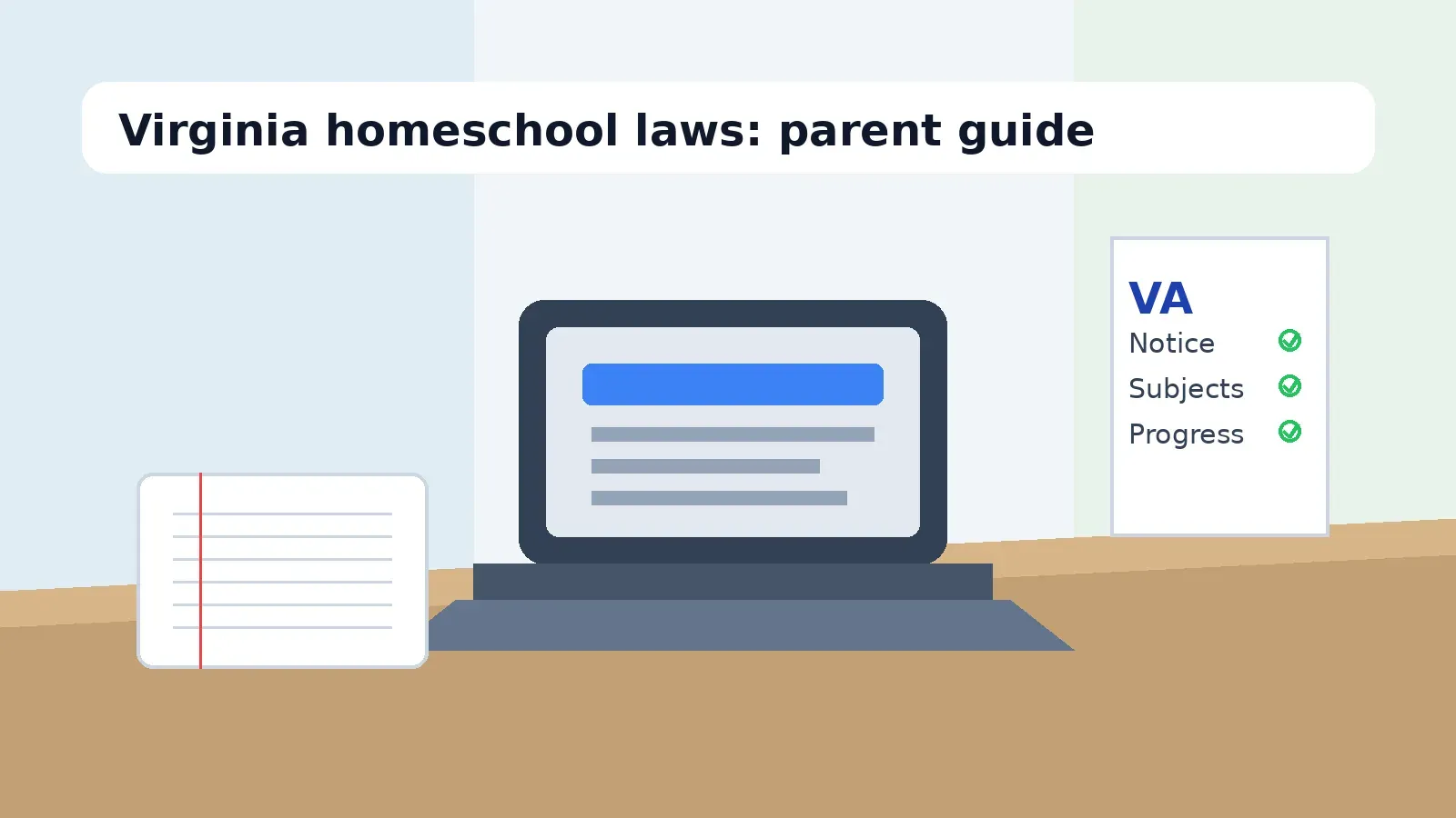 Parent planning Virginia homeschool laws with an online learning checklist