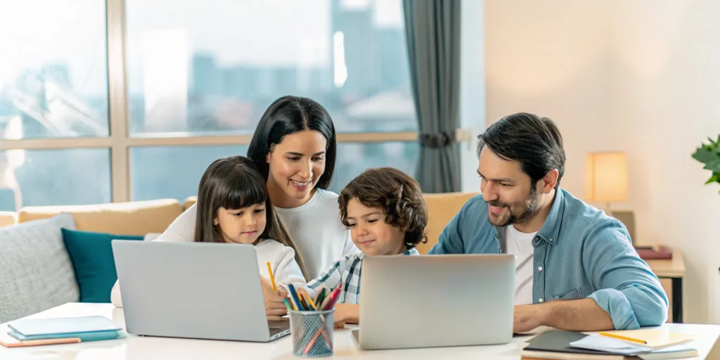 Globally mobile family learning together online