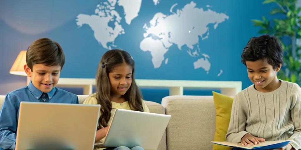 International students studying online for their American high school diploma