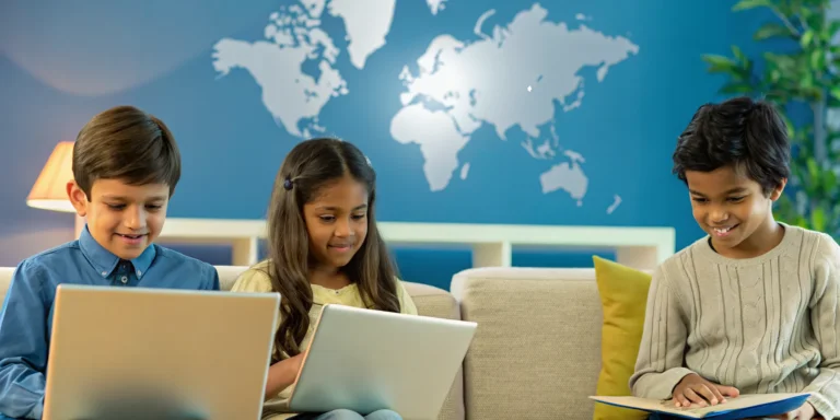 International students studying online for their American high school diploma