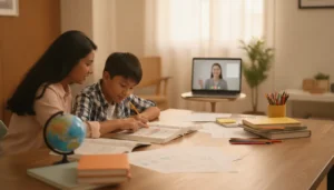 Parent and student exploring benefits of supplemental homeschool classes