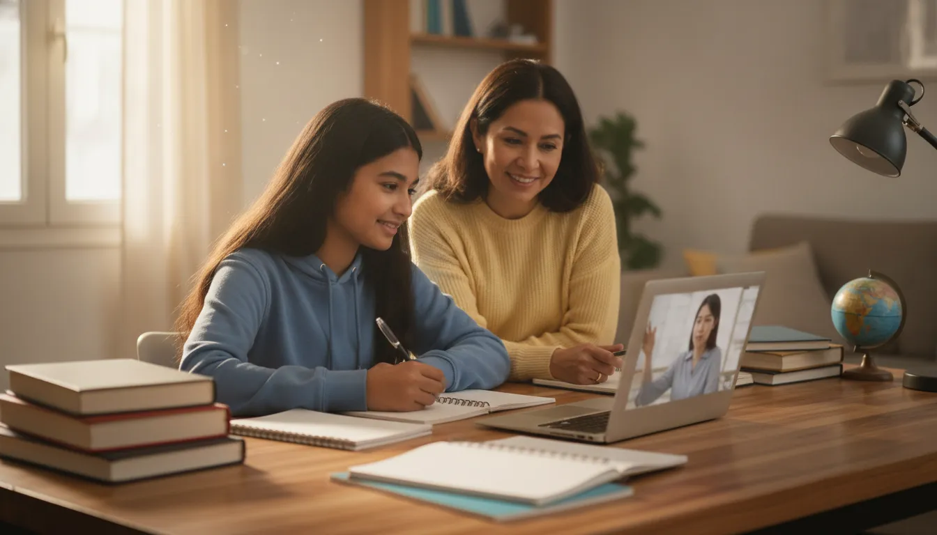 Student and parent planning the best online a la carte classes for high school