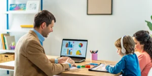 US expat family using an online homeschool curriculum for students living abroad.