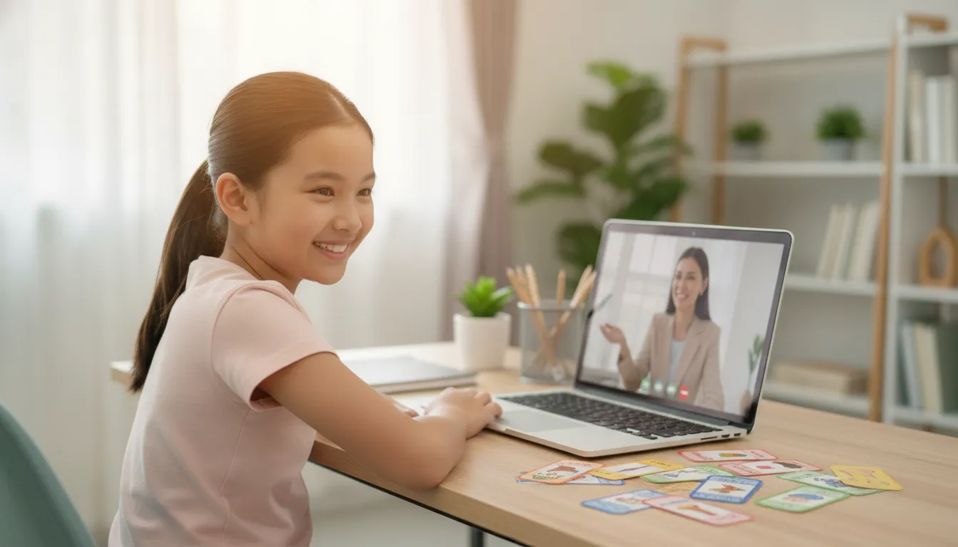 Student learning bilingually in an online K-12 program