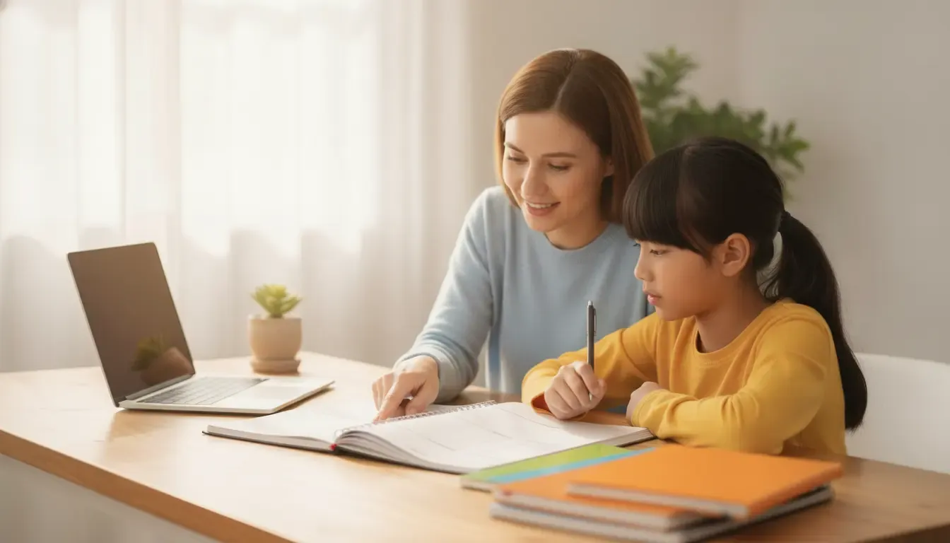 Parent and student planning bilingual self paced online learning